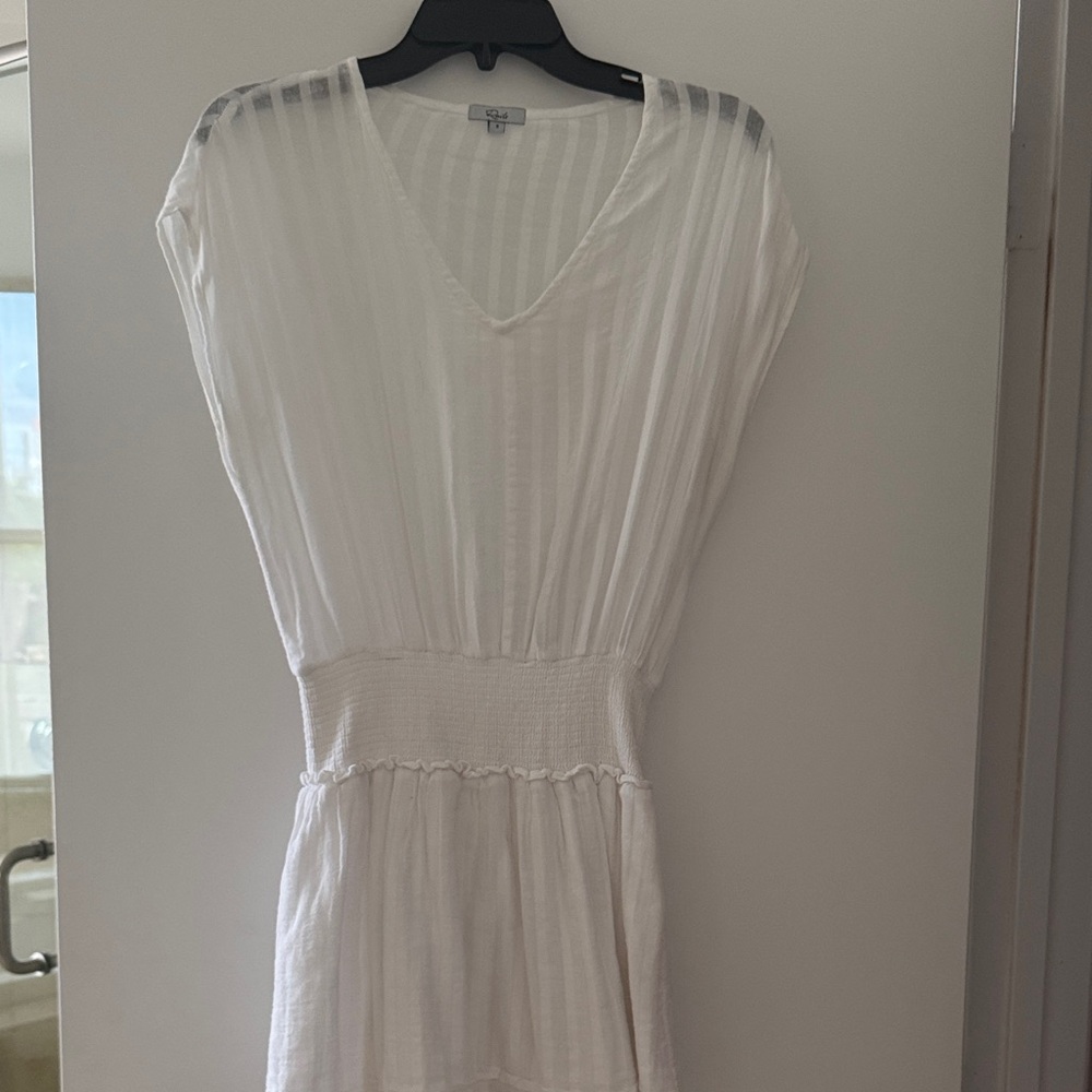 Rails White V-Neck Dress